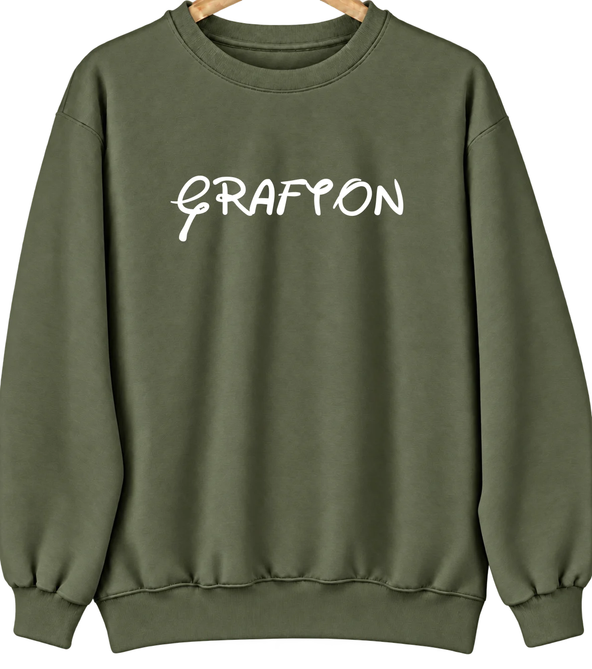 Grafton, Vermont Hometown Crewneck — Military Green