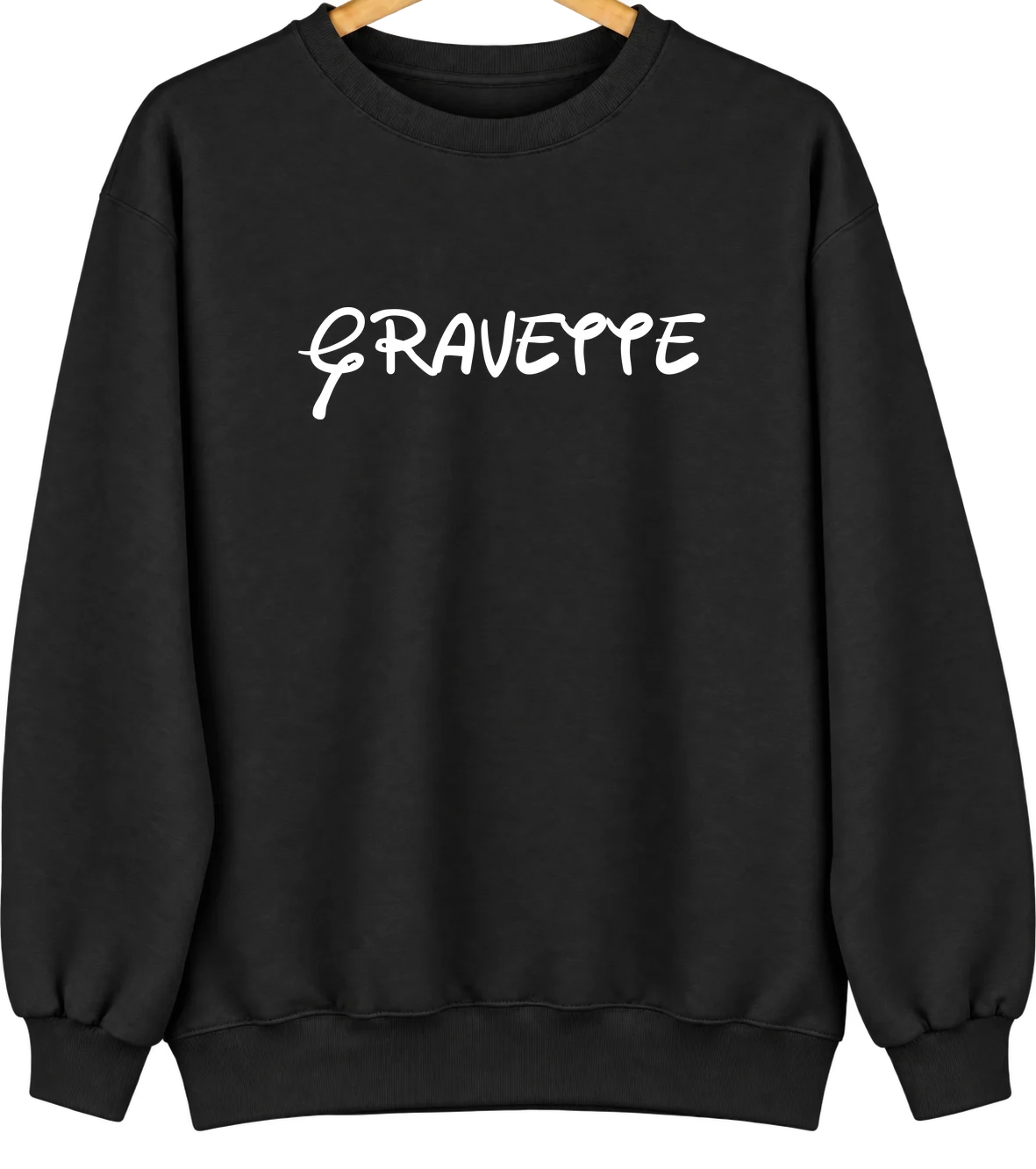 Gravette, Arkansas Hometown Crewneck — Black