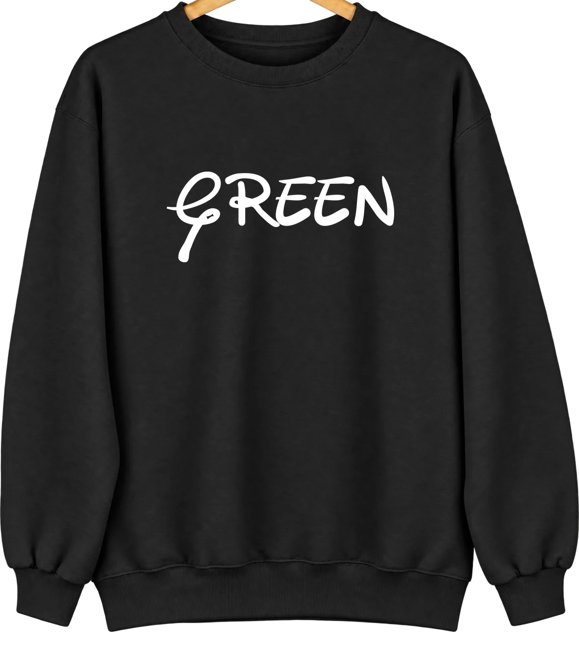 Green, Oregon Hometown Crewneck — Black
