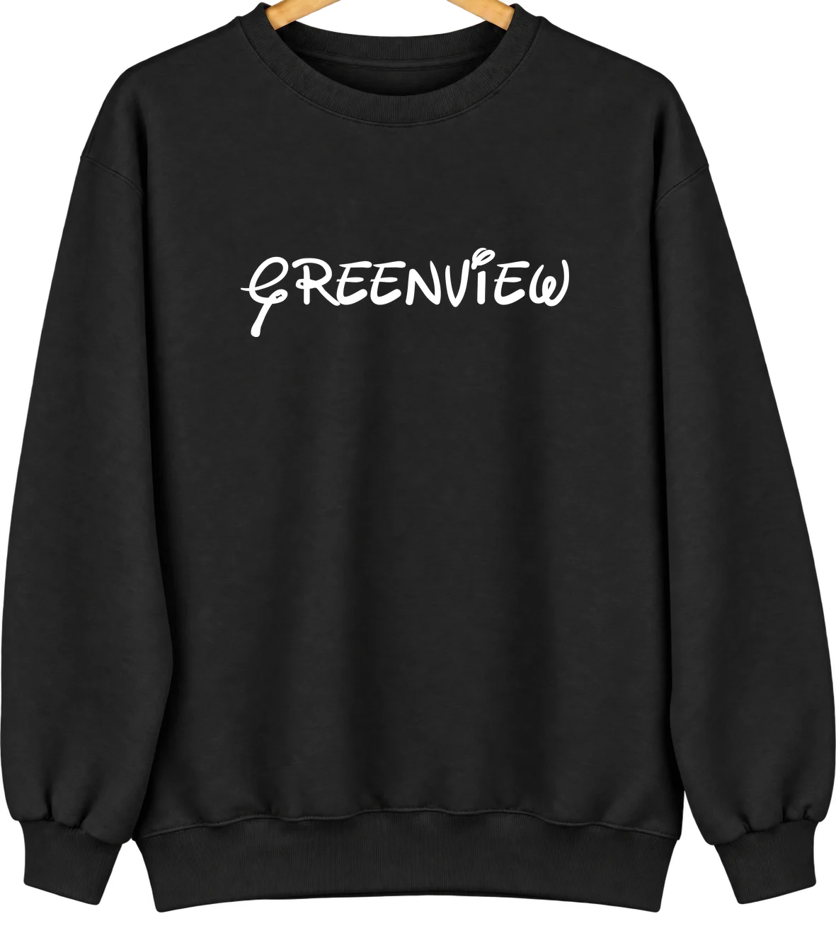 Greenview, West Virginia Hometown Crewneck — Black