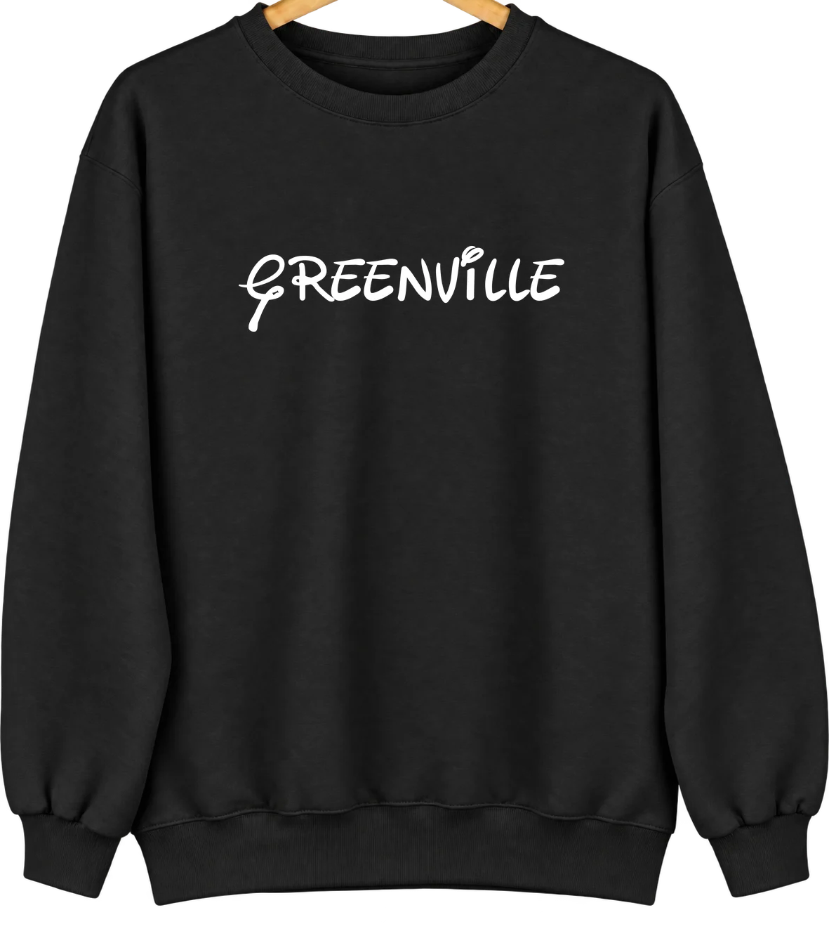Greenville, Florida Hometown Crewneck — Black