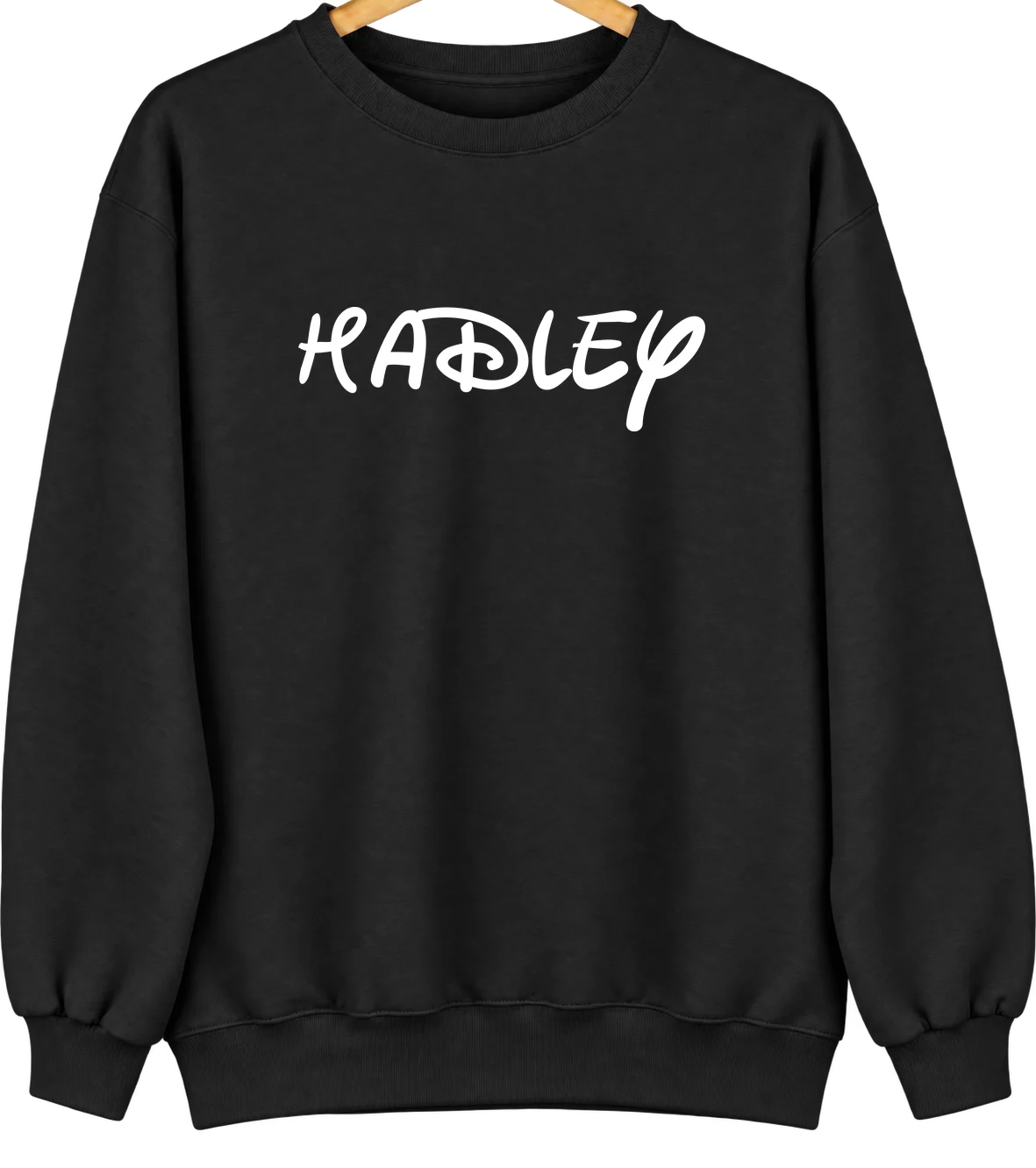 Hadley, New York Hometown Crewneck — Black