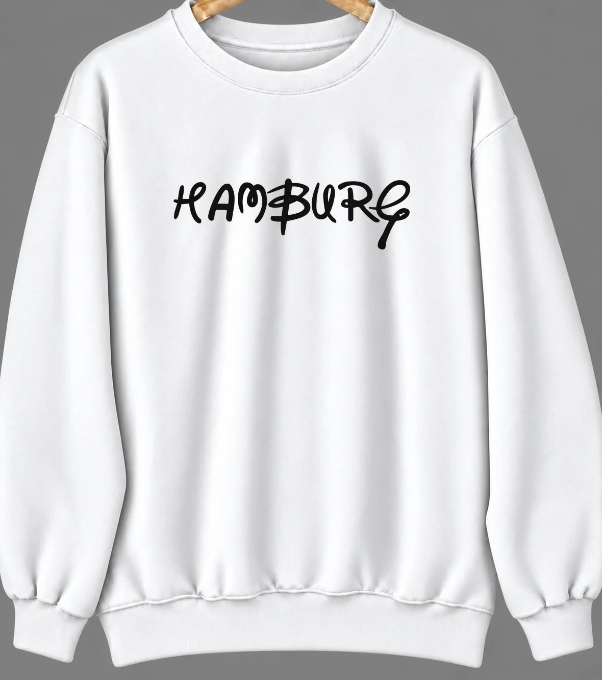 Hamburg, New York Hometown Crewneck — White