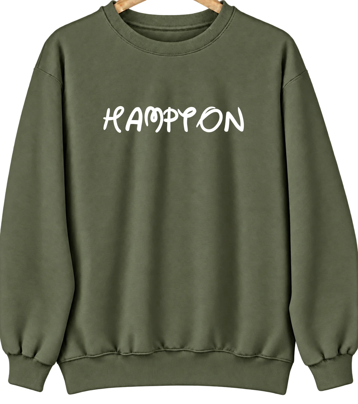 Hampton, Georgia Hometown Crewneck — Military Green