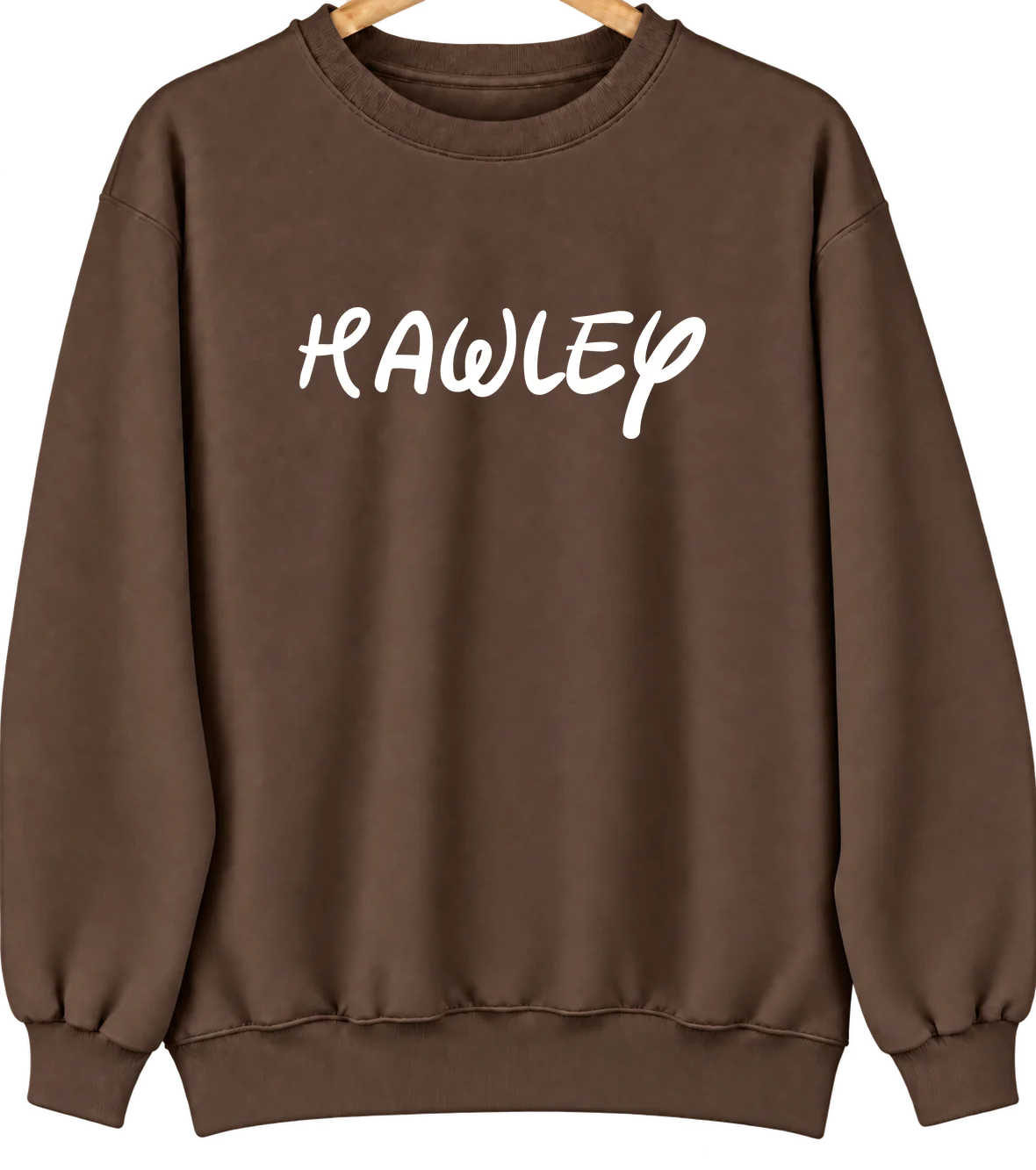 Hawley, Texas Hometown Crewneck — Brown