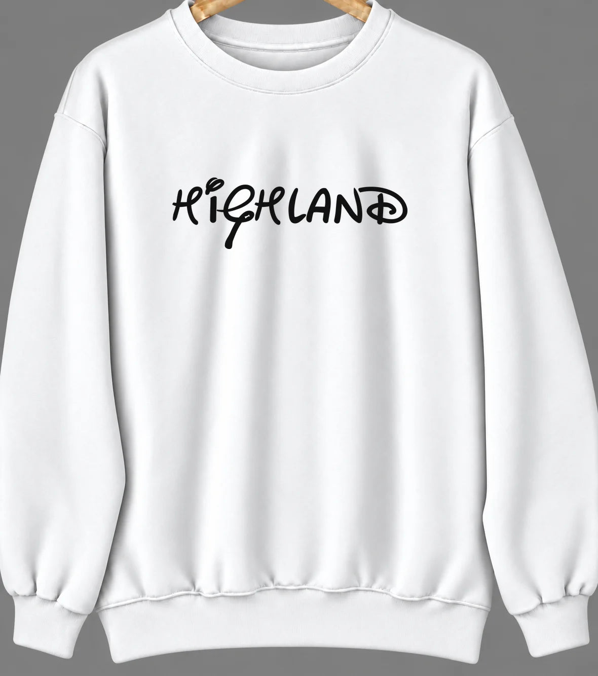 Highland, Arkansas Hometown Crewneck — White