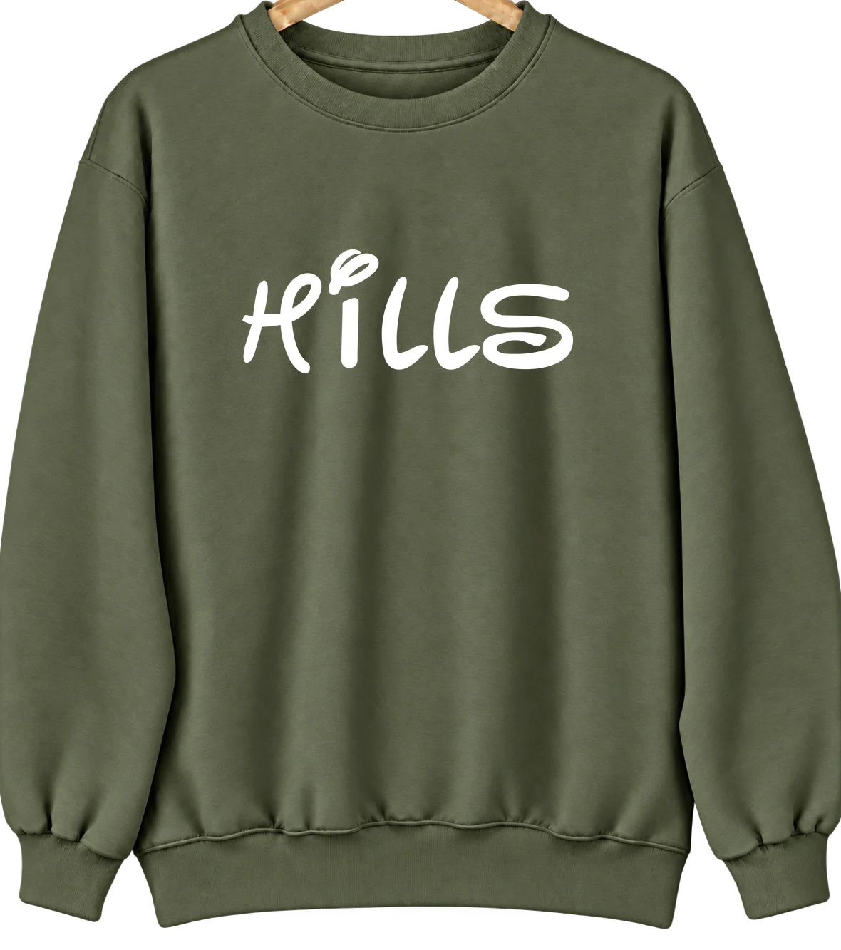 Hills, Minnesota Hometown Crewneck — Military Green