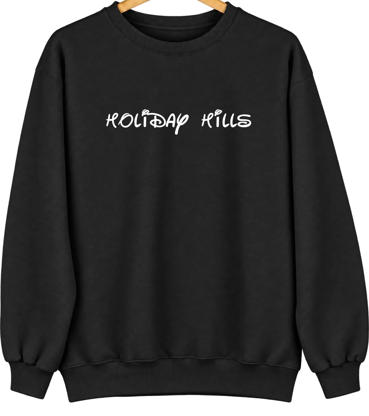 Holiday Hills, Illinois Hometown Crewneck — Black