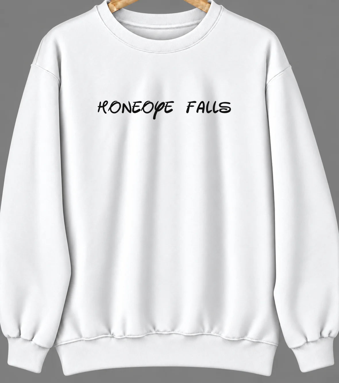 Honeoye Falls, New York Hometown Crewneck — White