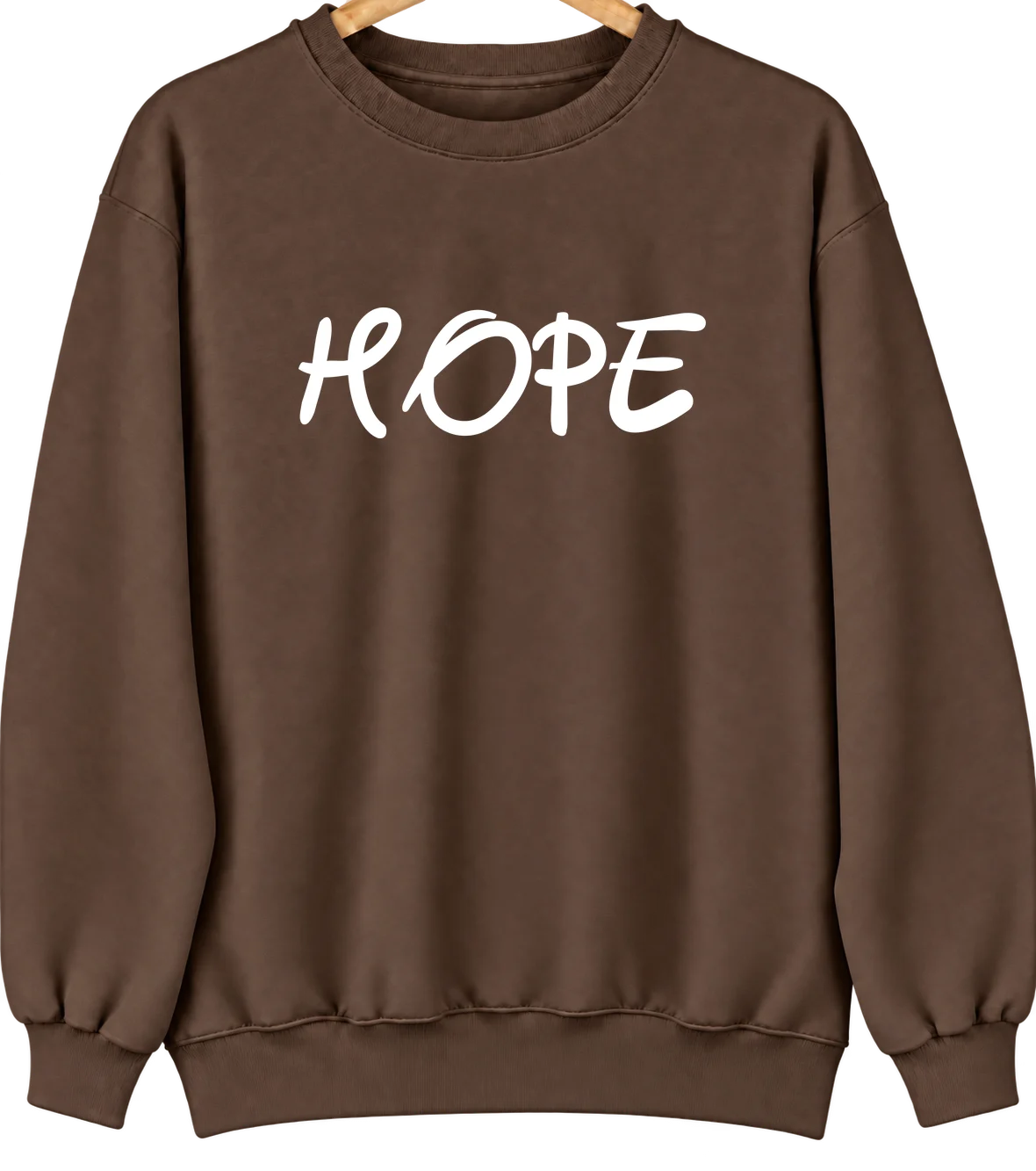 Hope, Idaho Hometown Crewneck — Brown