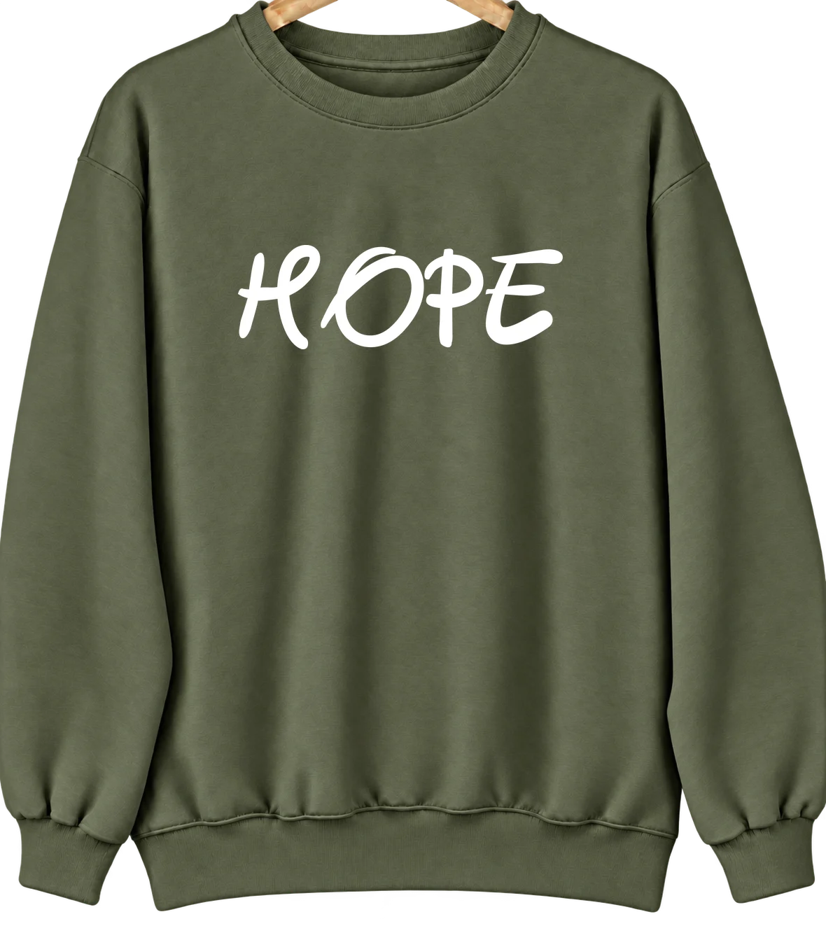 Hope, New Mexico Hometown Crewneck — Military Green