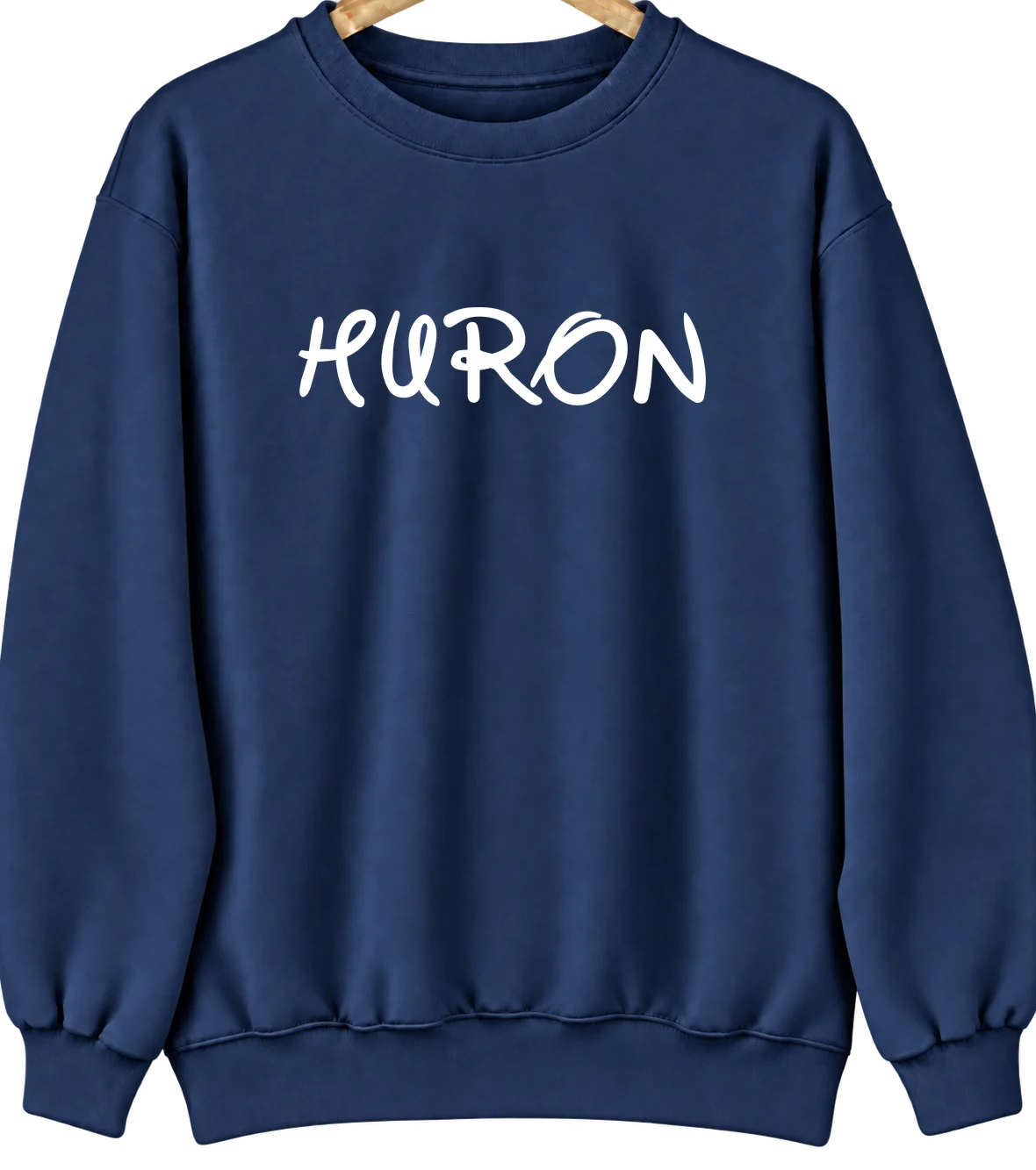 Huron, Kansas Hometown Crewneck — Navy