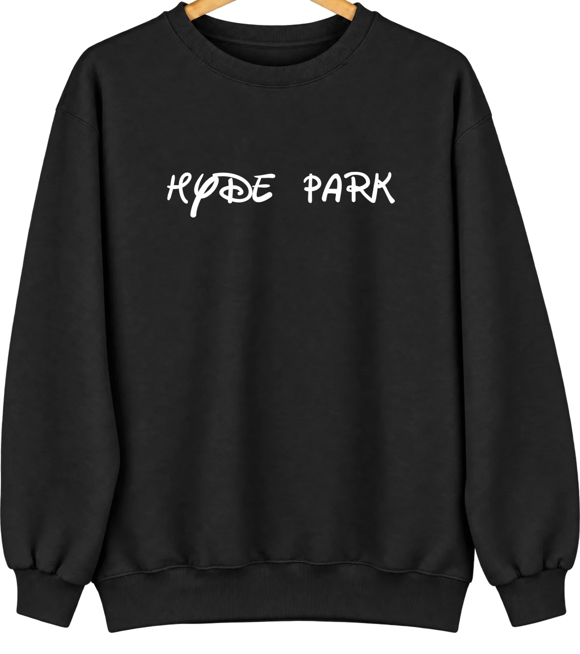 Hyde Park, Vermont Hometown Crewneck — Black