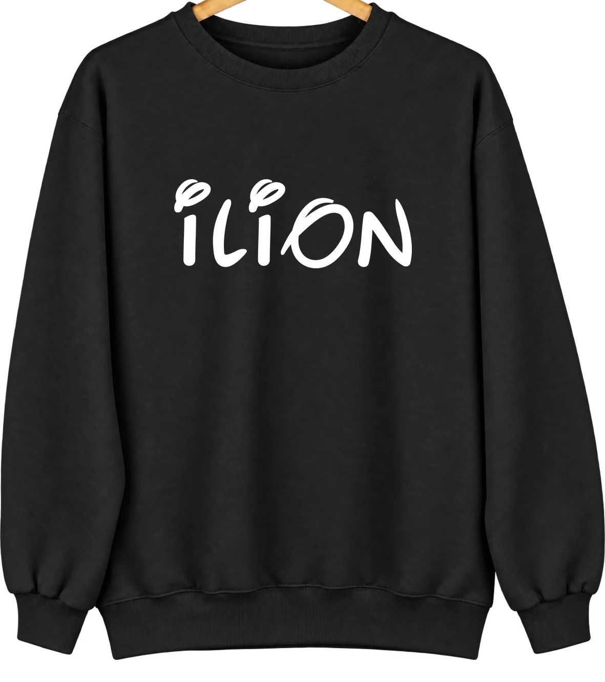 Ilion, New York Hometown Crewneck — Black