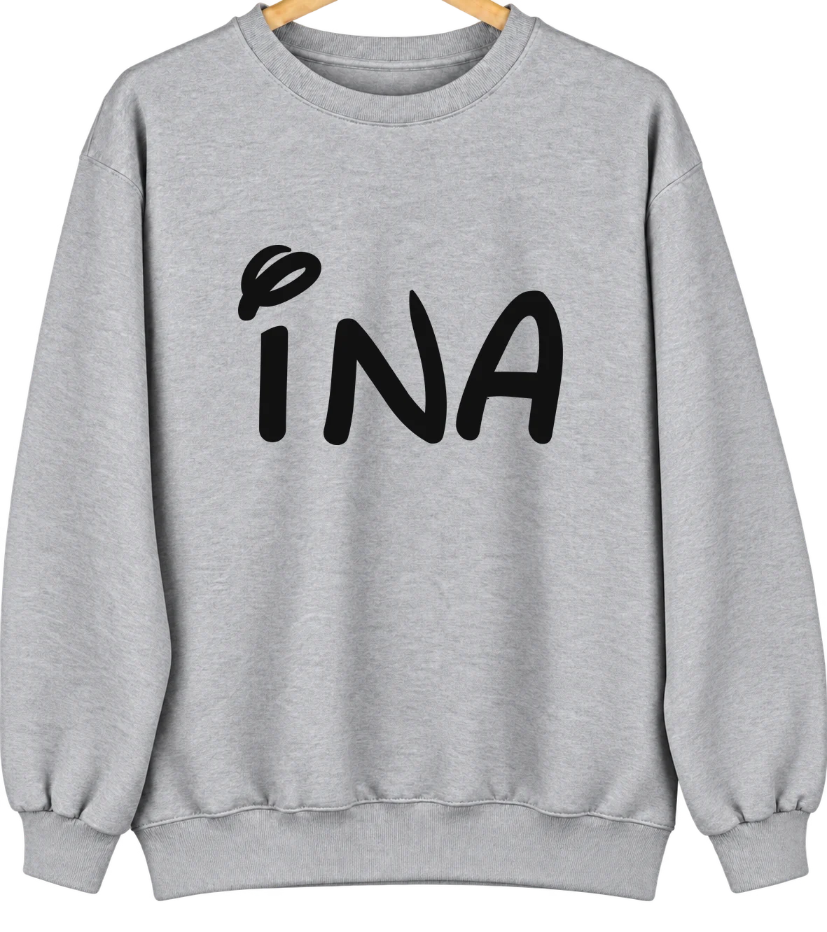 Ina, Illinois Hometown Crewneck — Sport Grey