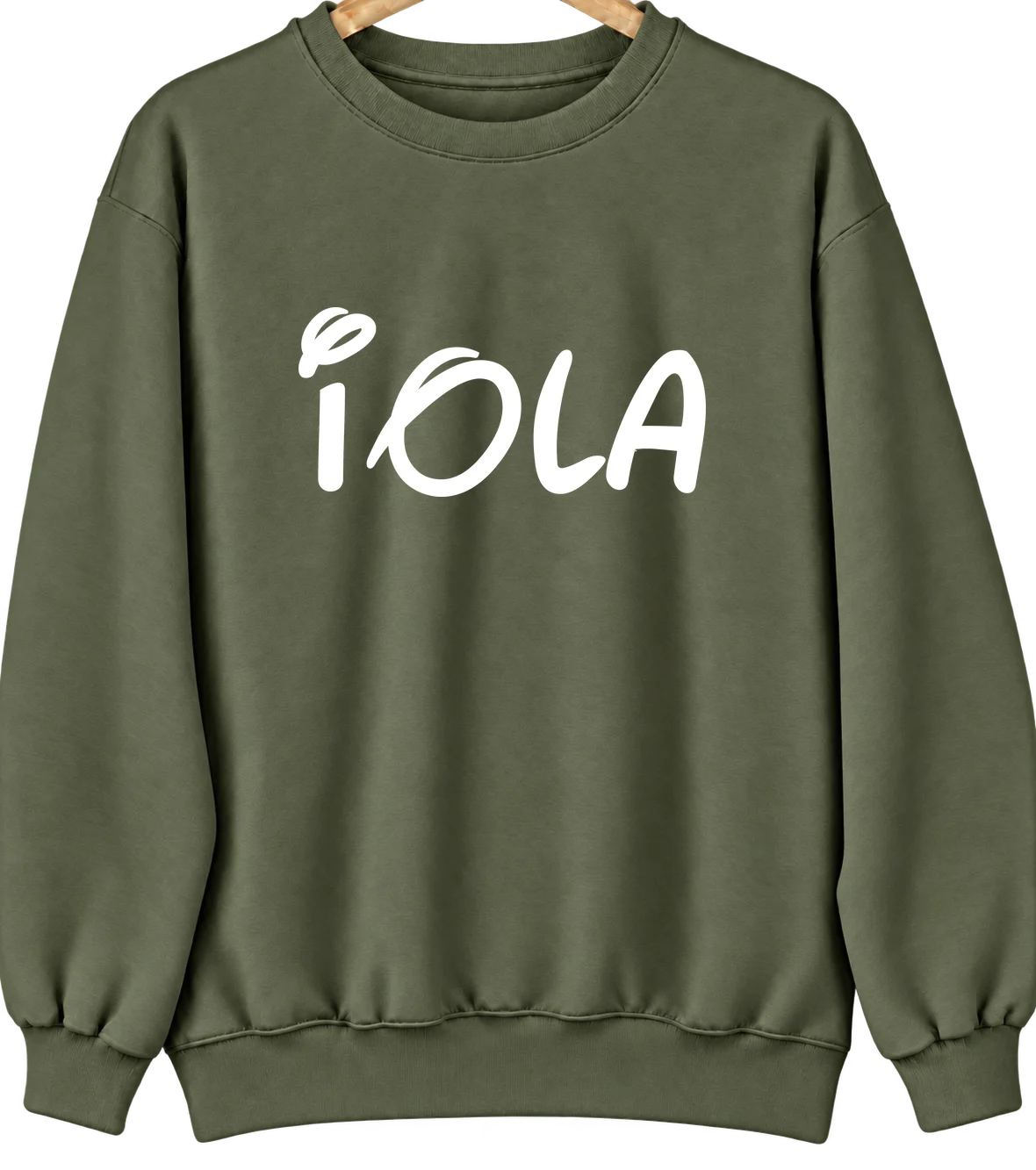 Iola, Pennsylvania Hometown Crewneck — Military Green