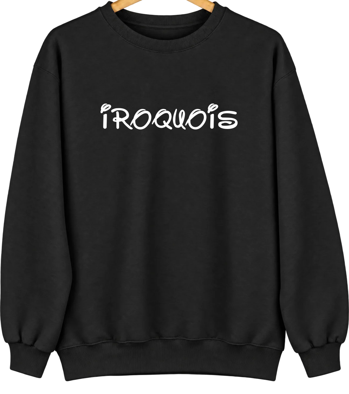 Iroquois, South Dakota Hometown Crewneck — Black