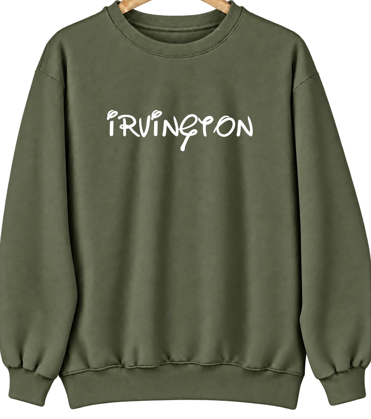 Irvington, Kentucky Hometown Crewneck — Military Green