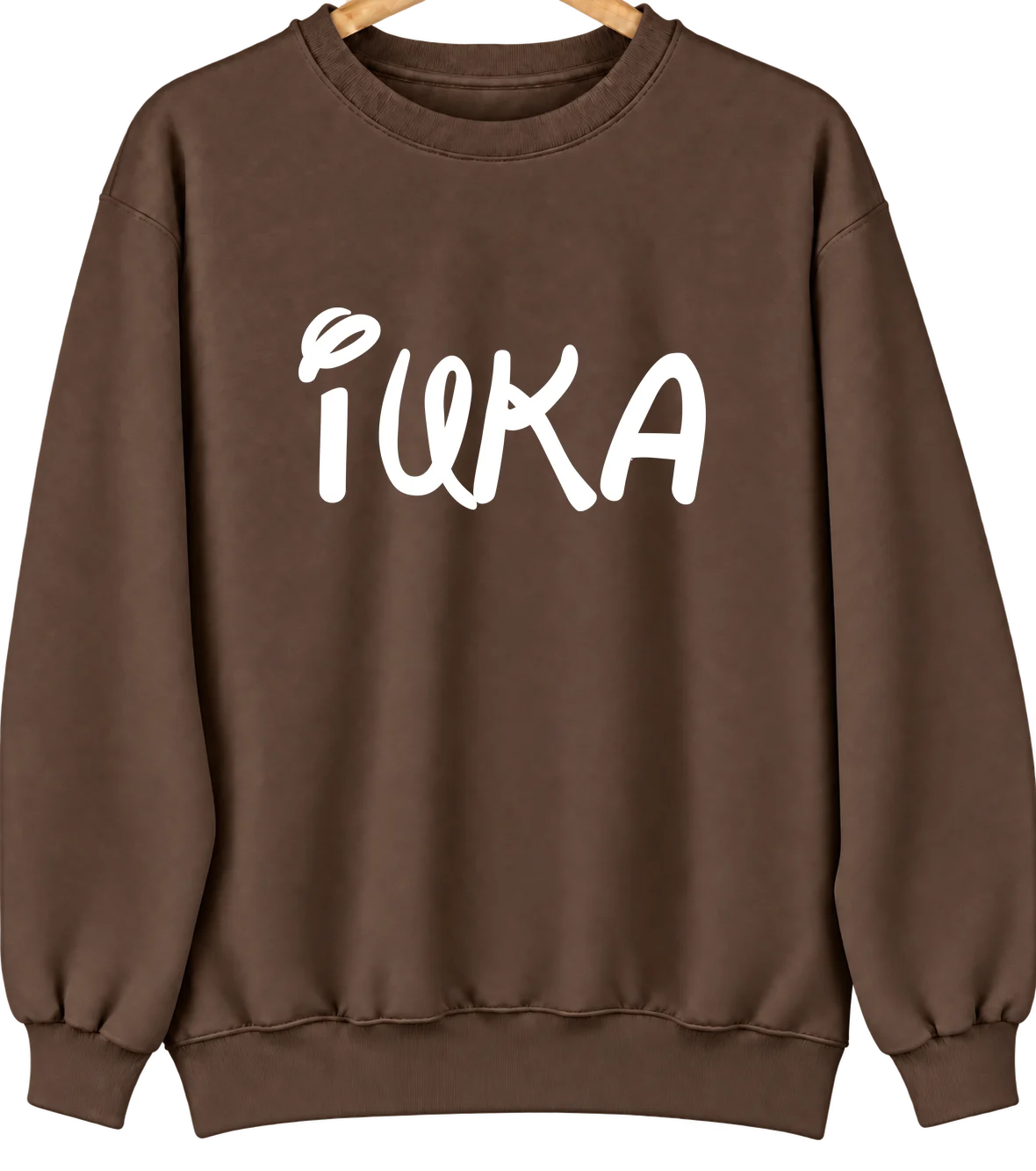 Iuka, Kansas Hometown Crewneck — Brown