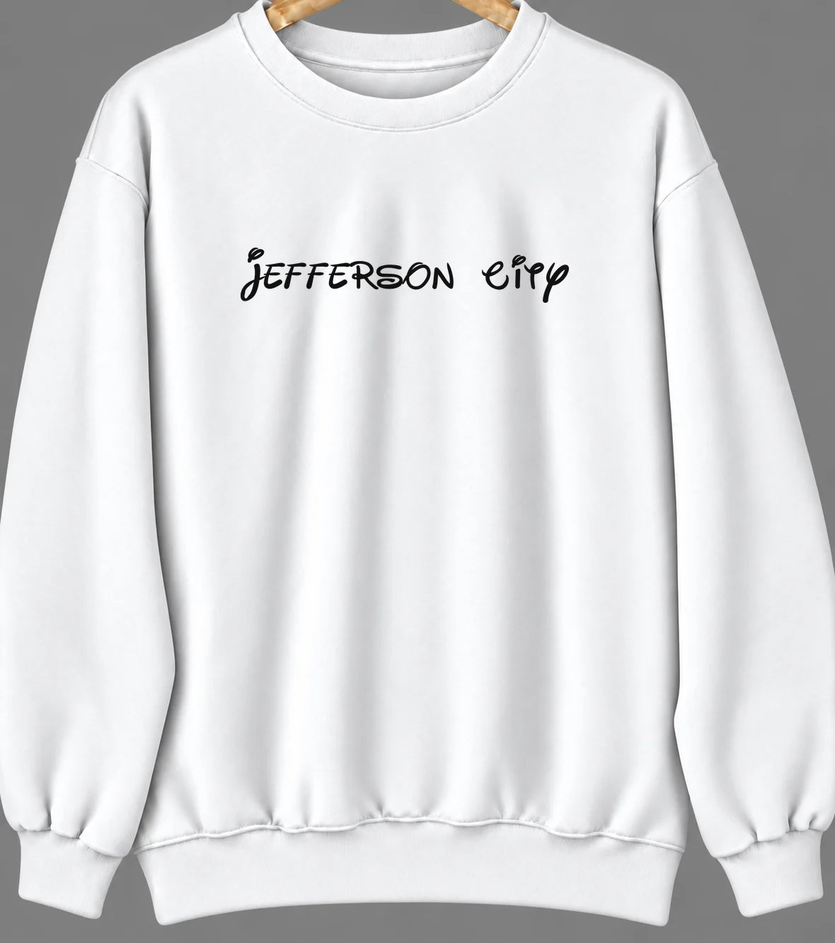 Jefferson City, Montana Hometown Crewneck — White