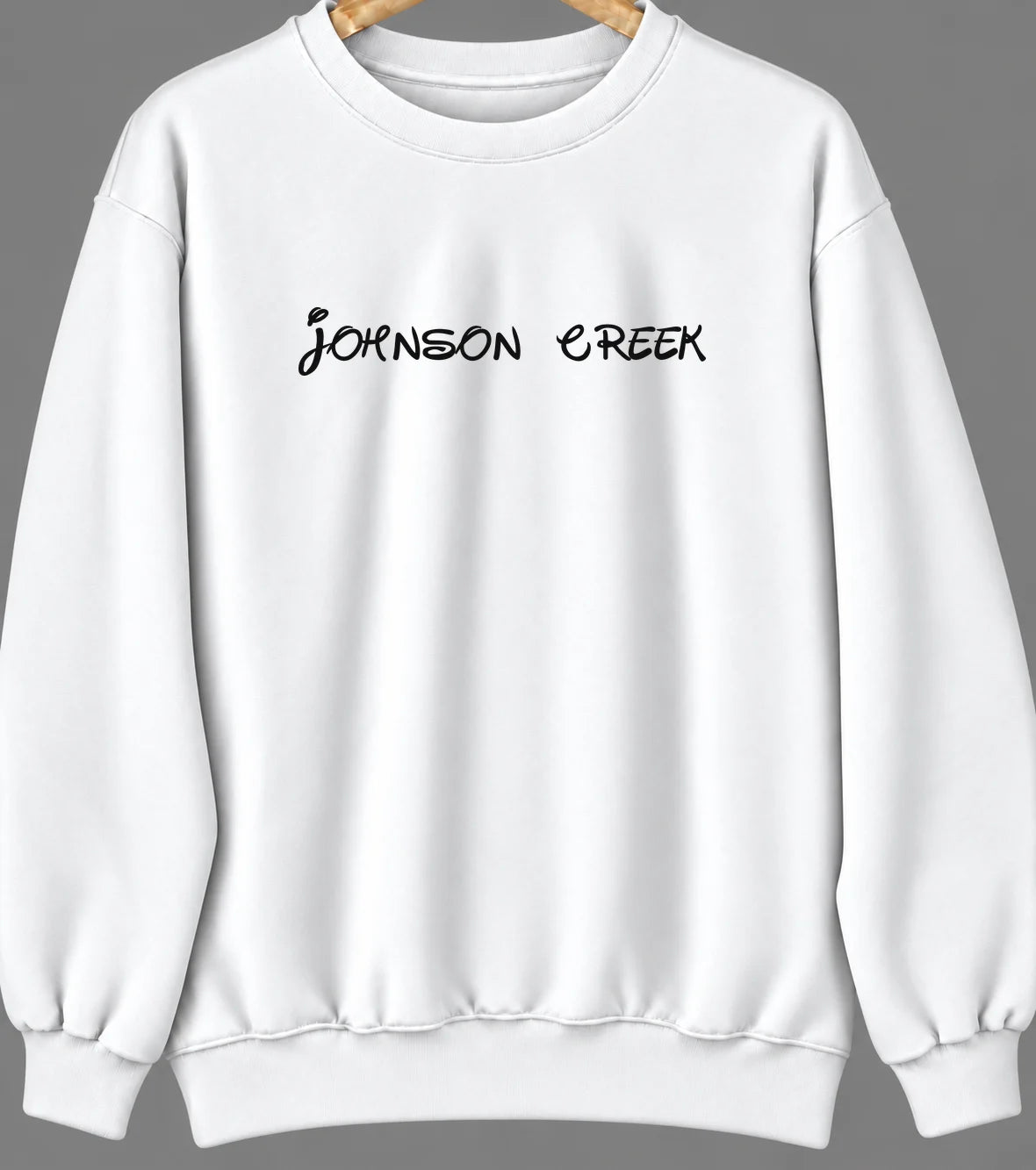 Johnson Creek, Wisconsin Hometown Crewneck — White