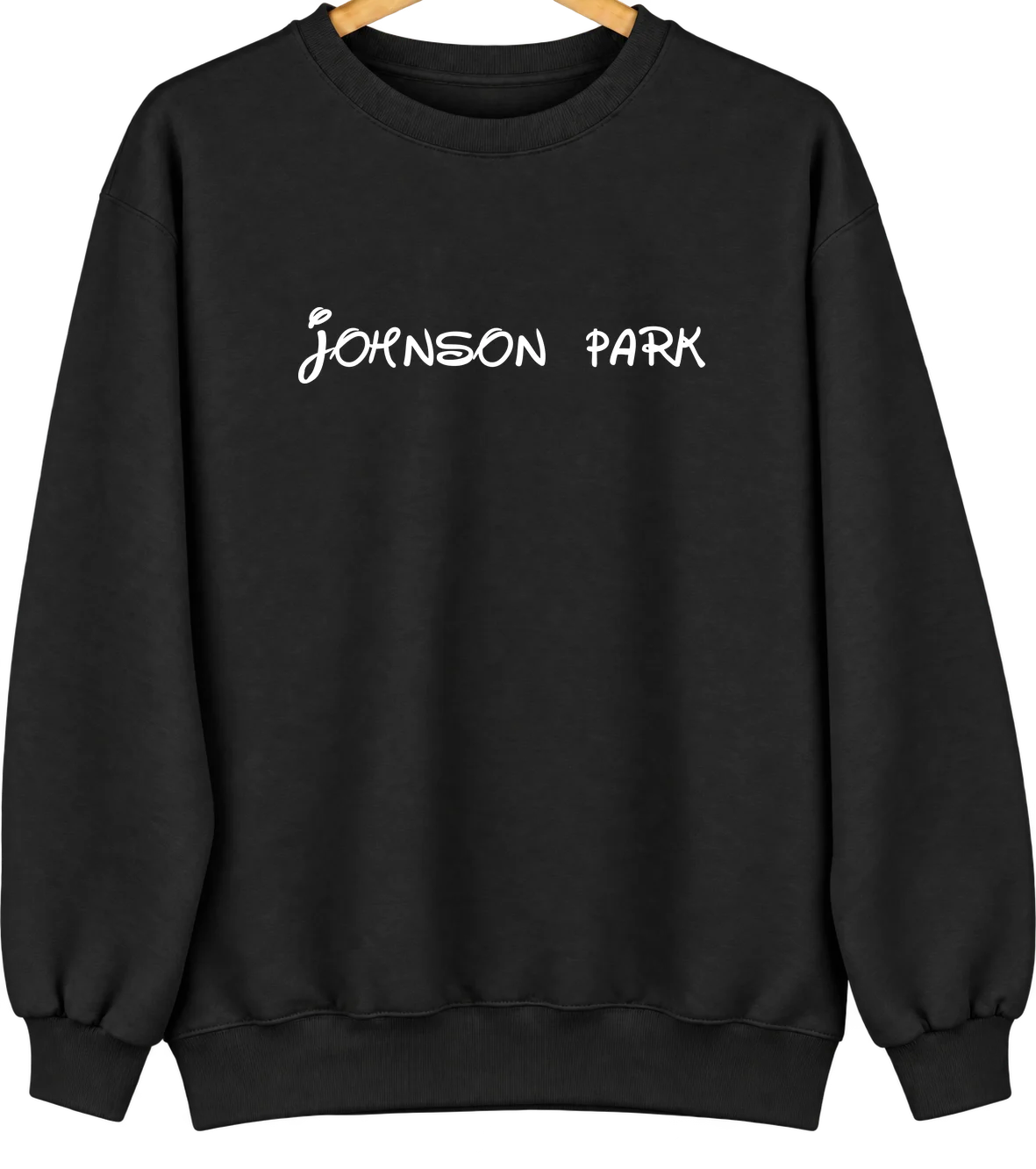 Johnson Park, California Hometown Crewneck — Black