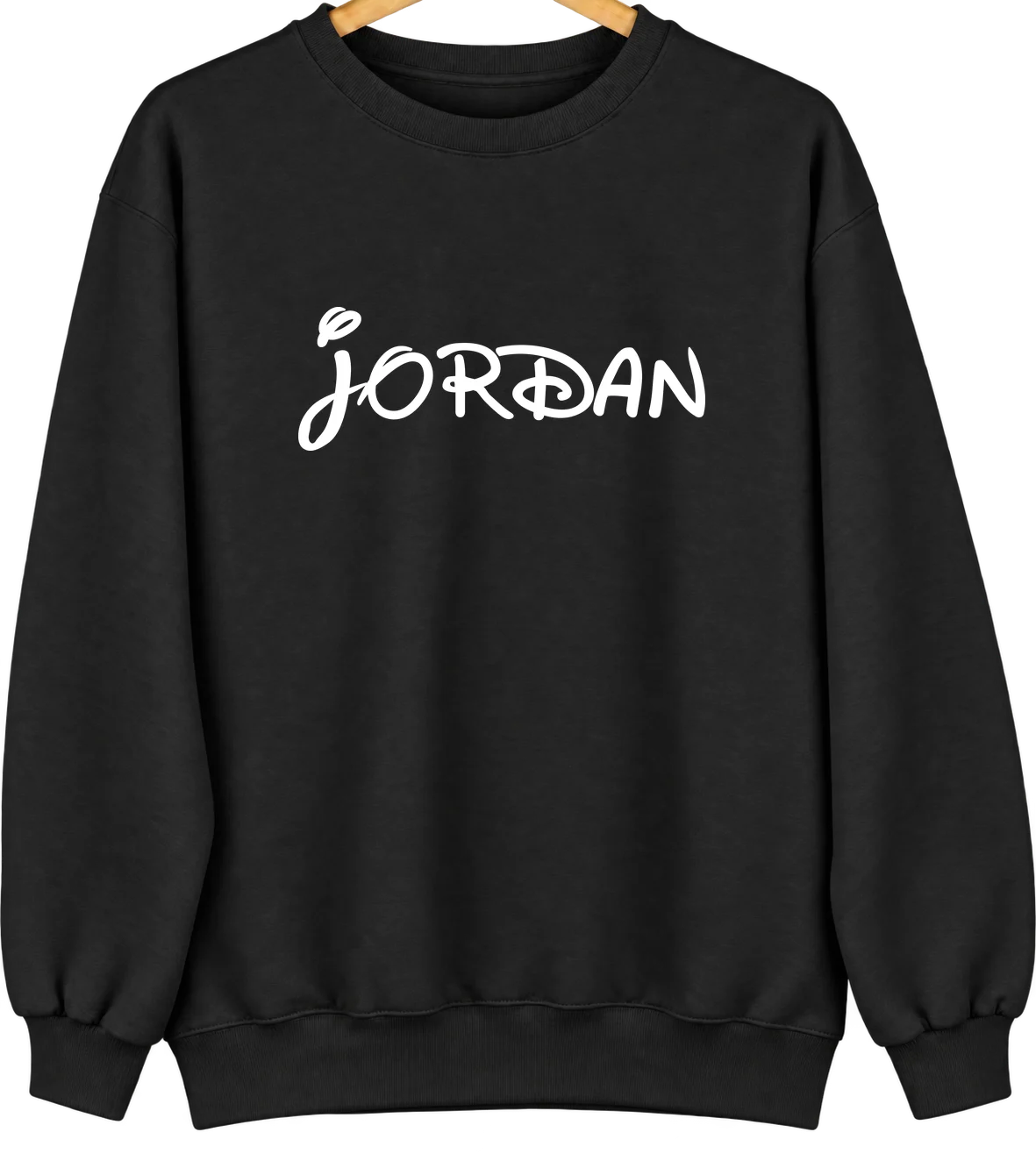 Jordan, New York Hometown Crewneck — Black