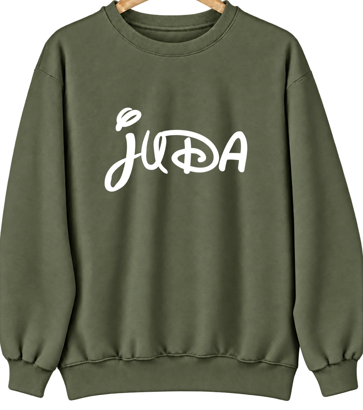 Juda, Wisconsin Hometown Crewneck — Military Green