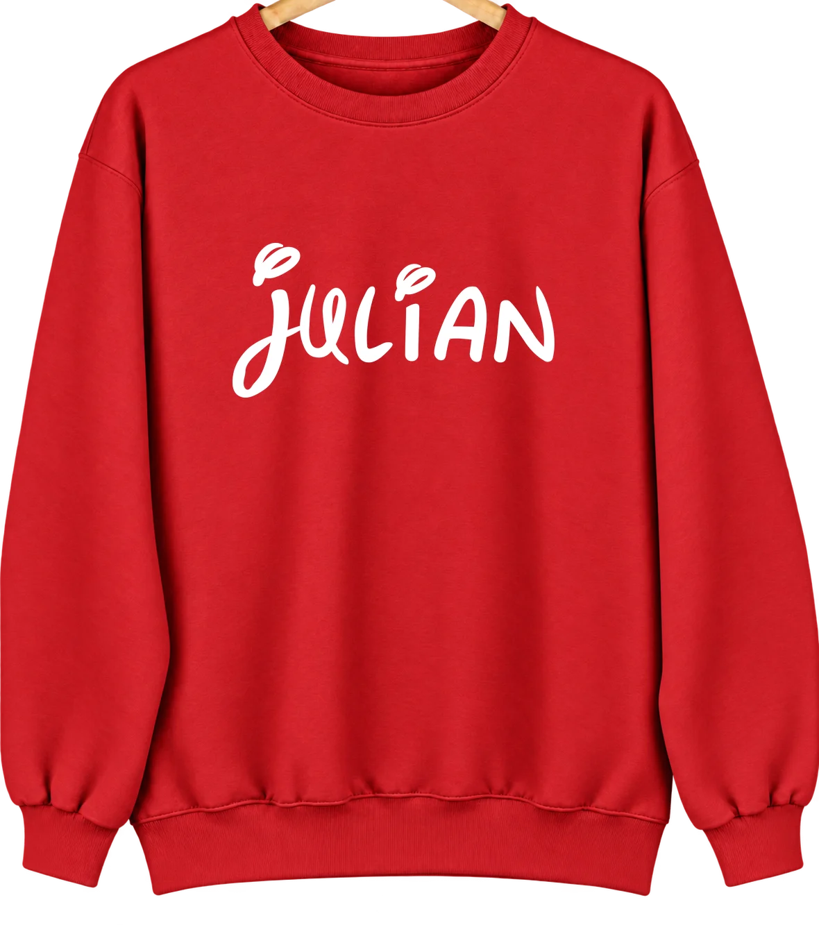 Julian, Nebraska Hometown Crewneck — Red