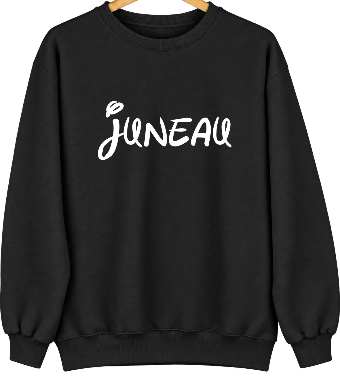 Juneau, Wisconsin Hometown Crewneck — Black