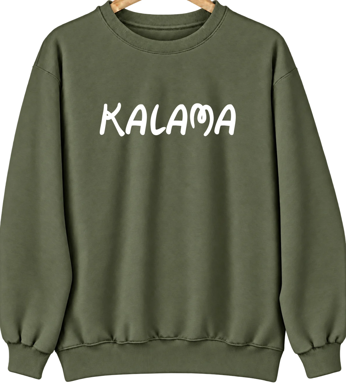Kalama, Washington Hometown Crewneck — Military Green