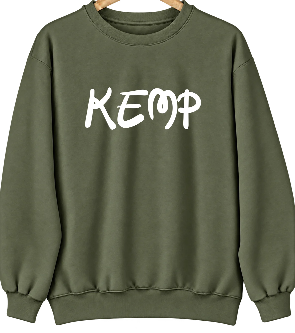 Kemp, Oklahoma Hometown Crewneck — Military Green