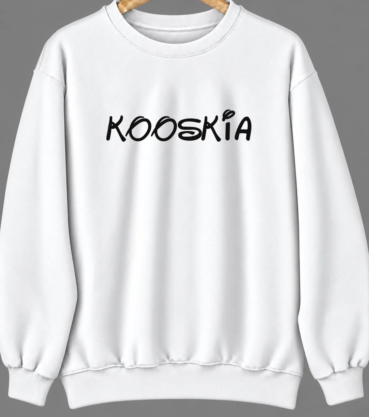 Kooskia, Idaho Hometown Crewneck — White