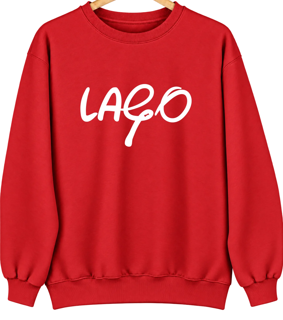 Lago, Texas Hometown Crewneck — Red