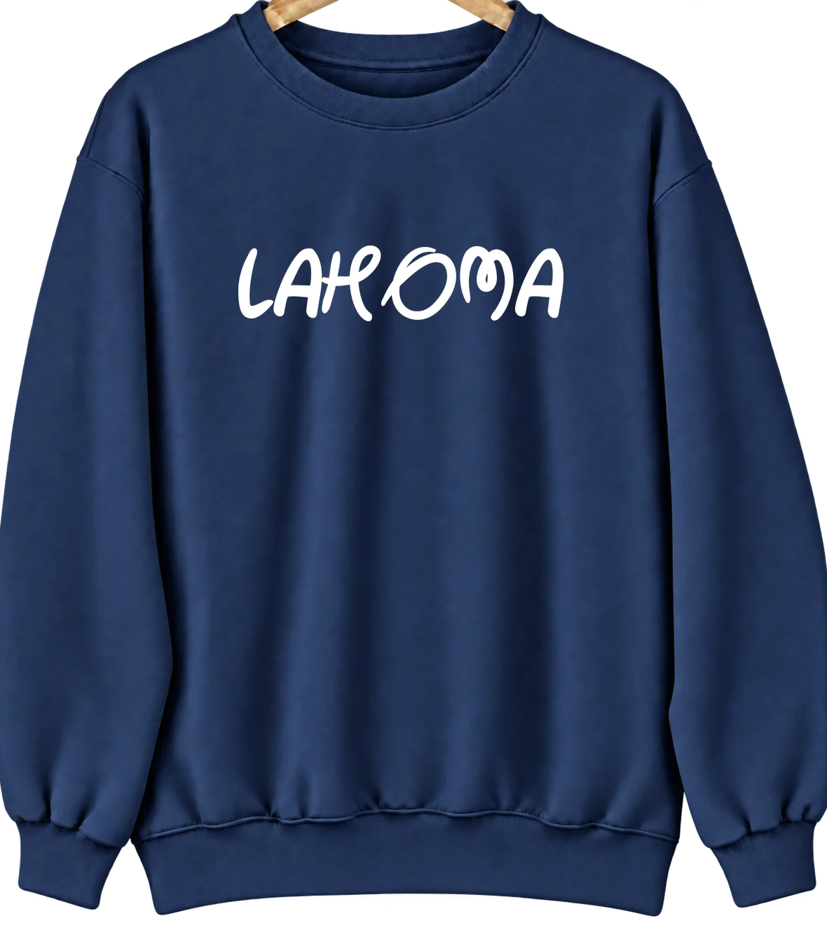 Lahoma, Oklahoma Hometown Crewneck — Navy