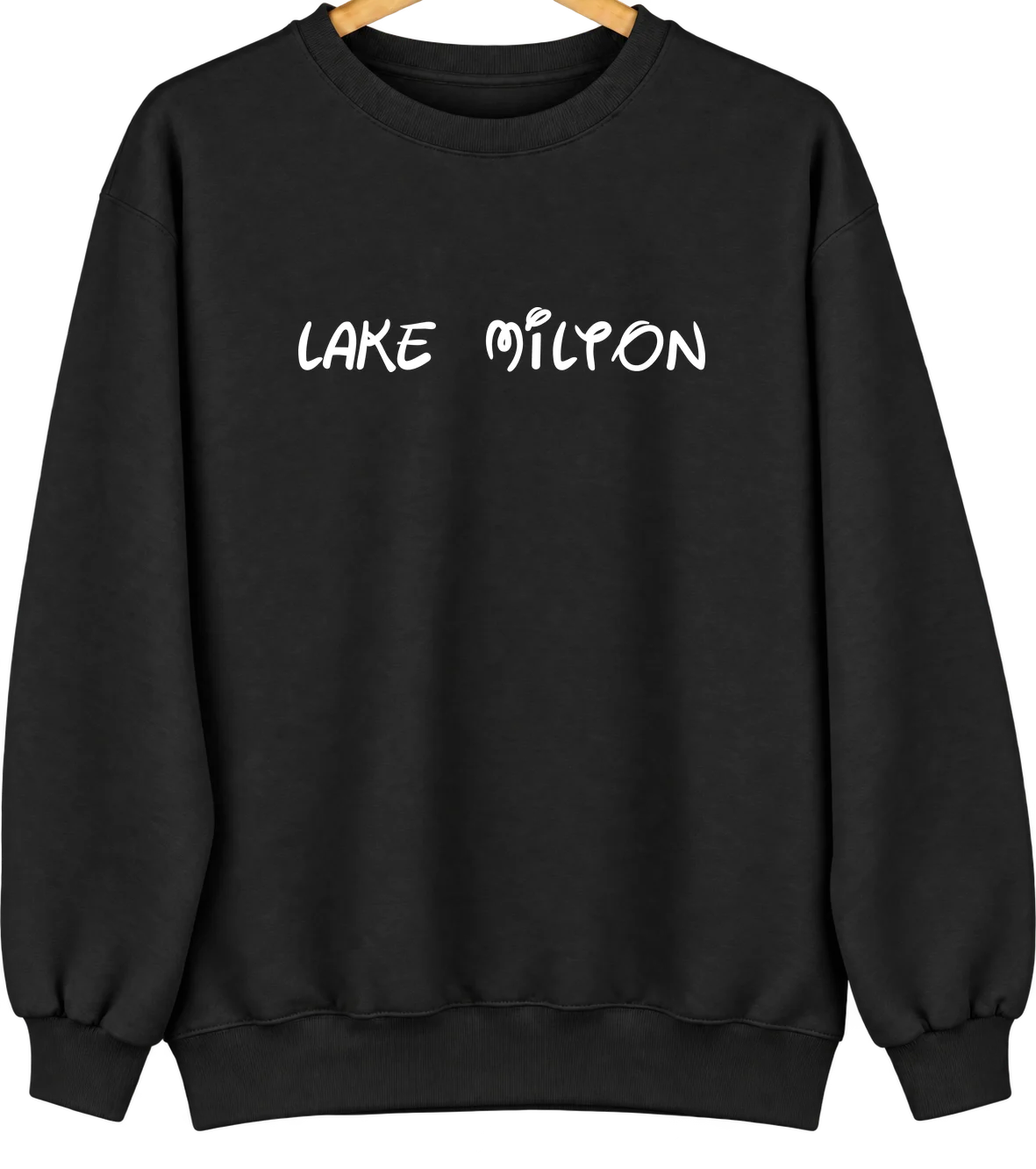Lake Milton, Ohio Hometown Crewneck — Black