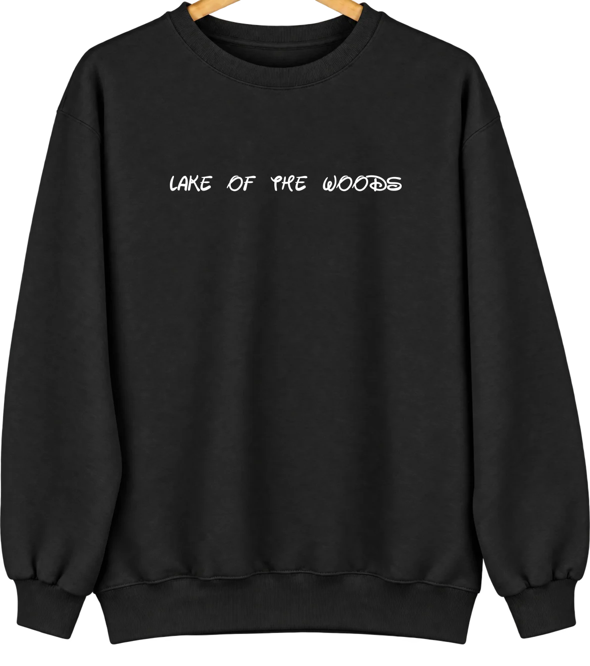Lake of the Woods, California Hometown Crewneck — Black
