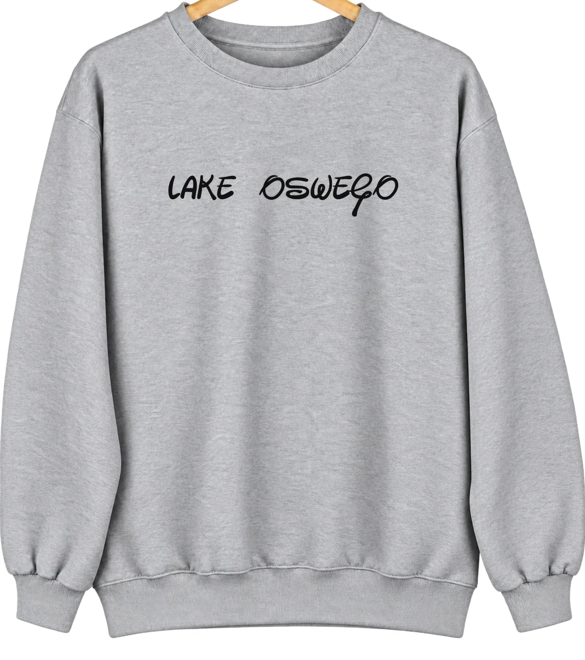 Lake Oswego, Oregon Hometown Crewneck — Sport Grey