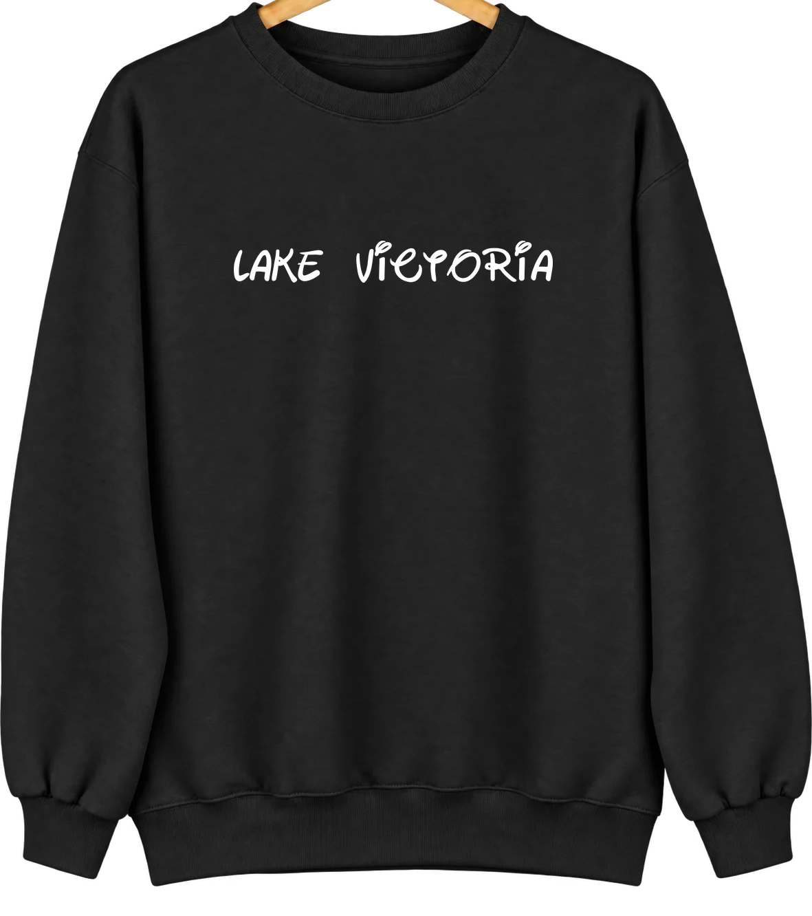 Lake Victoria, Michigan Hometown Crewneck — Black