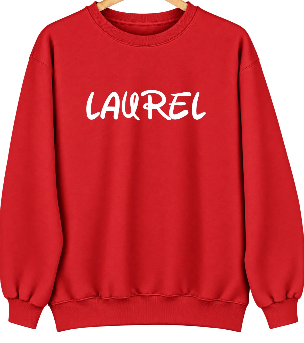 Laurel, Iowa Hometown Crewneck — Red