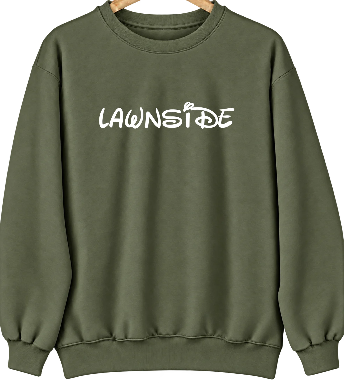 Lawnside, New Jersey Hometown Crewneck — Military Green