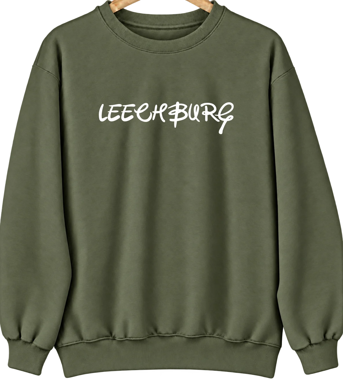 Leechburg, Pennsylvania Hometown Crewneck — Military Green