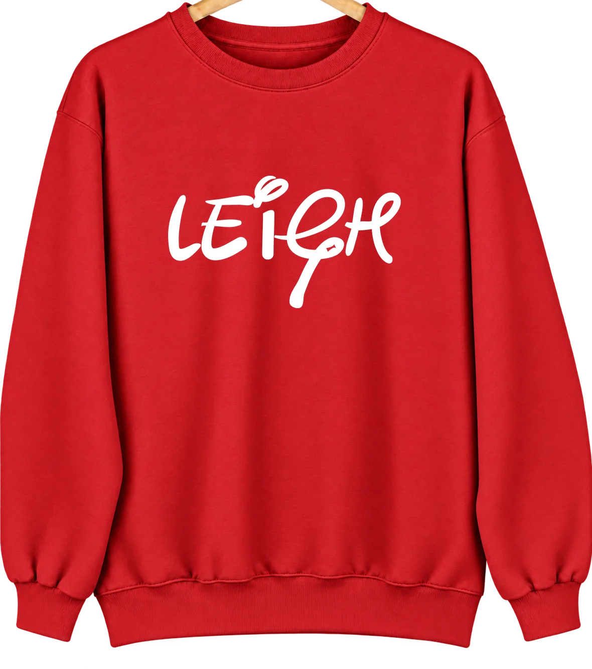 Leigh, Nebraska Hometown Crewneck — Red