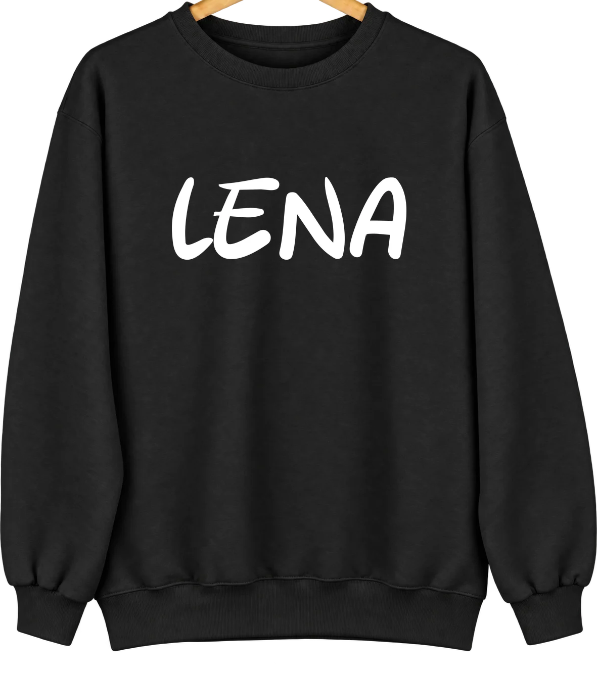 Lena, Wisconsin Hometown Crewneck — Black