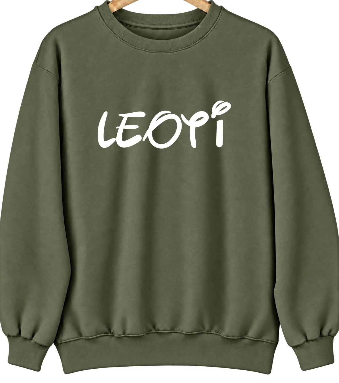 Leoti, Kansas Hometown Crewneck — Military Green