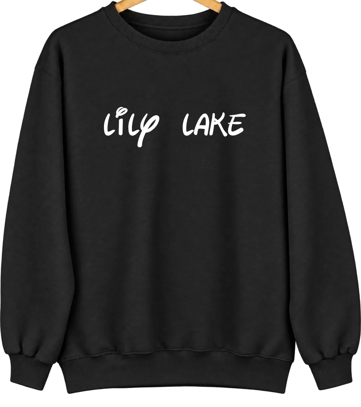Lily Lake, Wisconsin Hometown Crewneck — Black