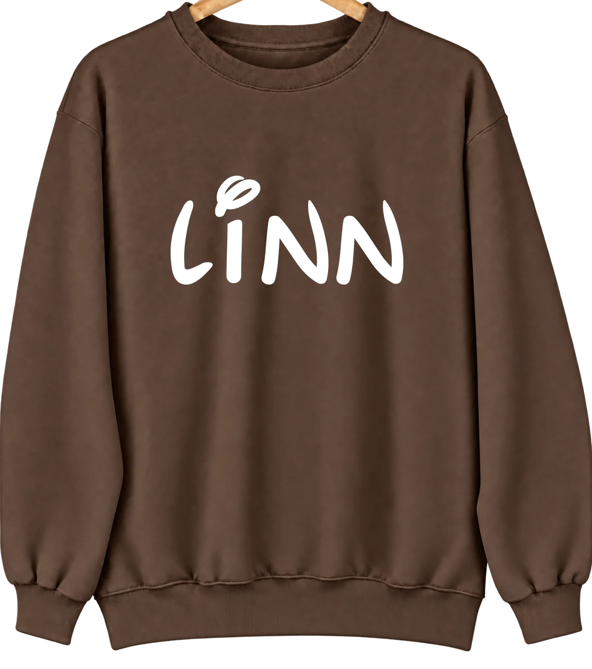Linn, Kansas Hometown Crewneck — Brown