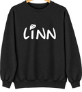 Linn, Texas Hometown Crewneck — Black