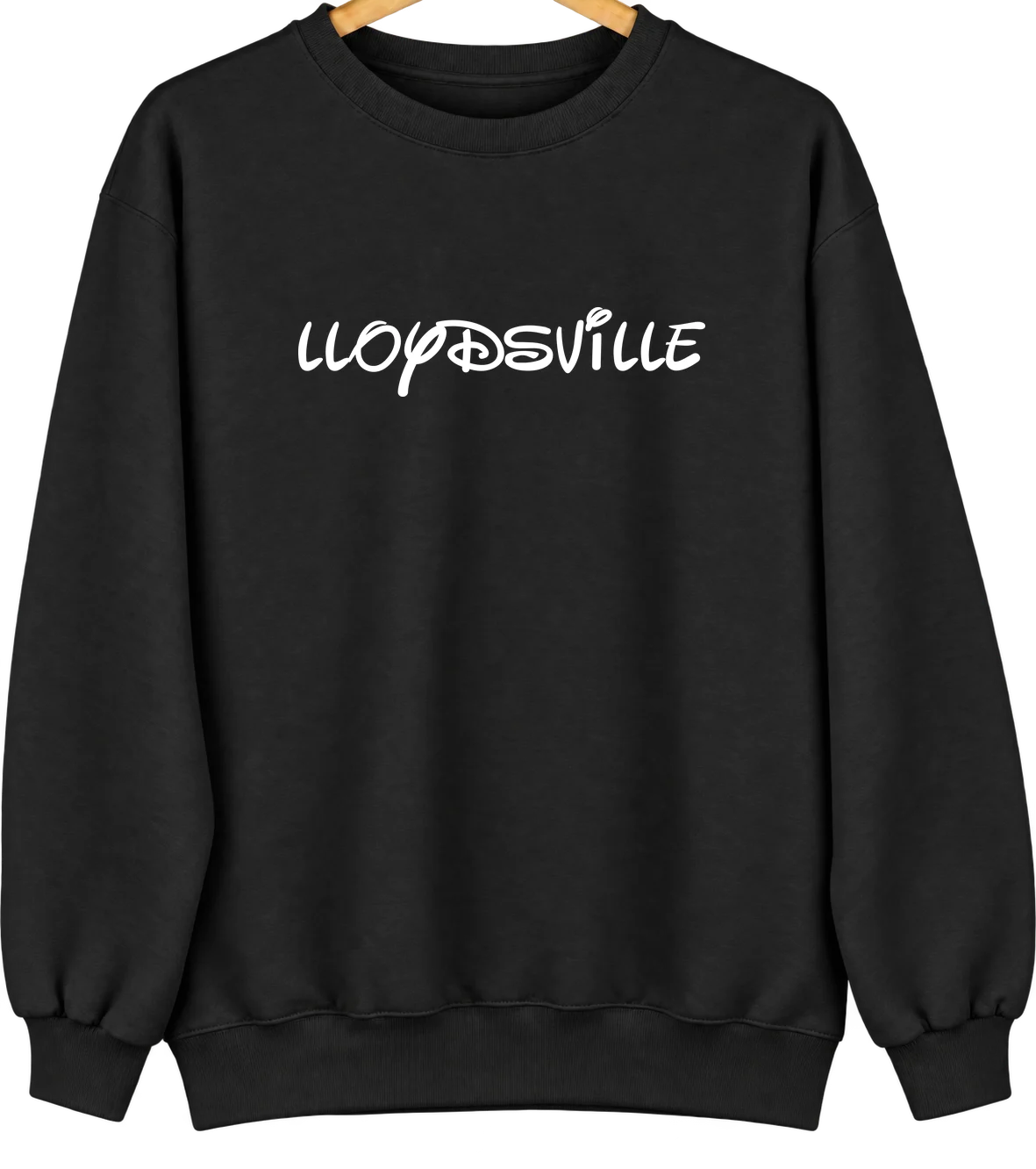Lloydsville, Ohio Hometown Crewneck — Black