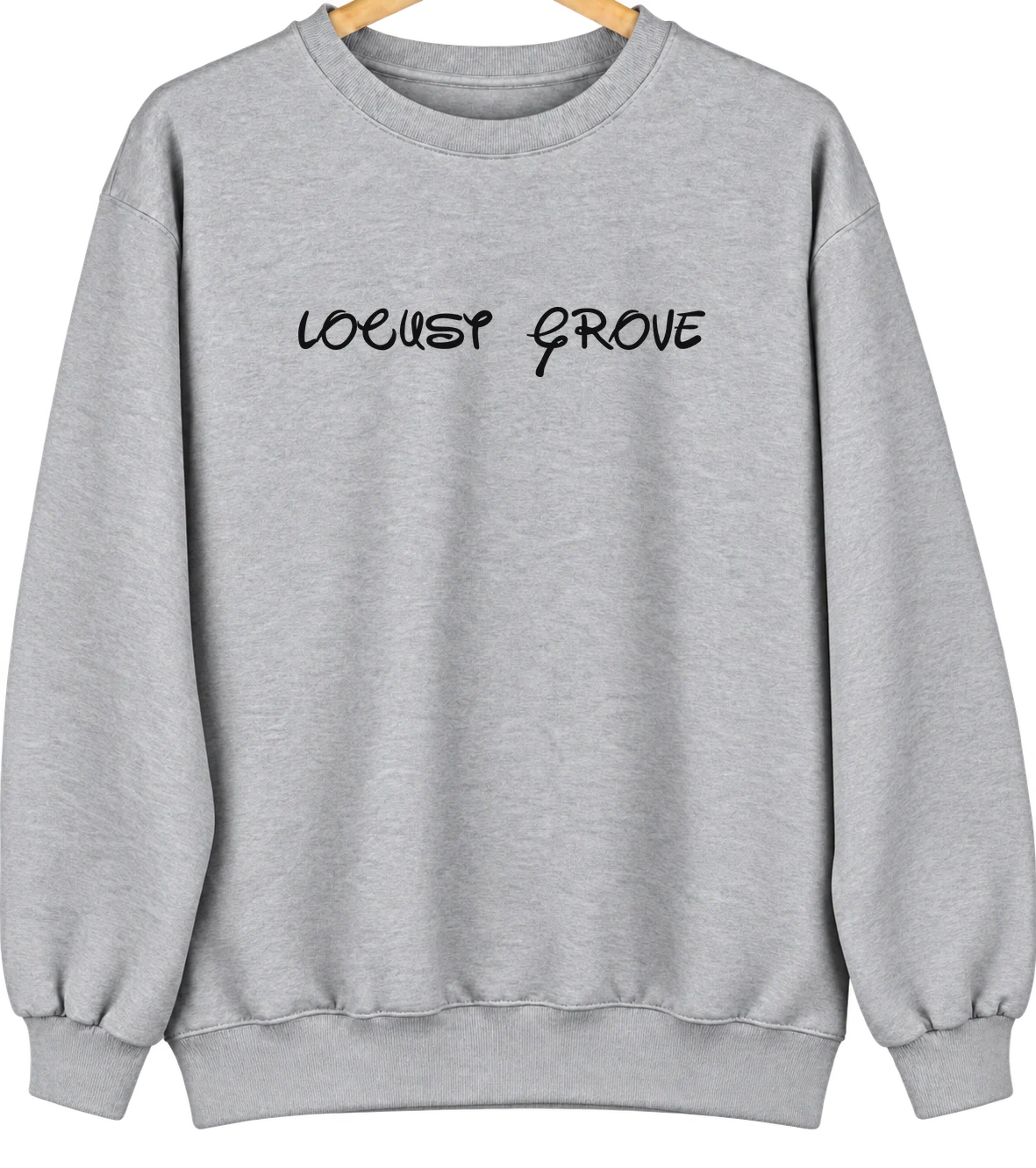 Locust Grove, Oklahoma Hometown Crewneck — Sport Grey